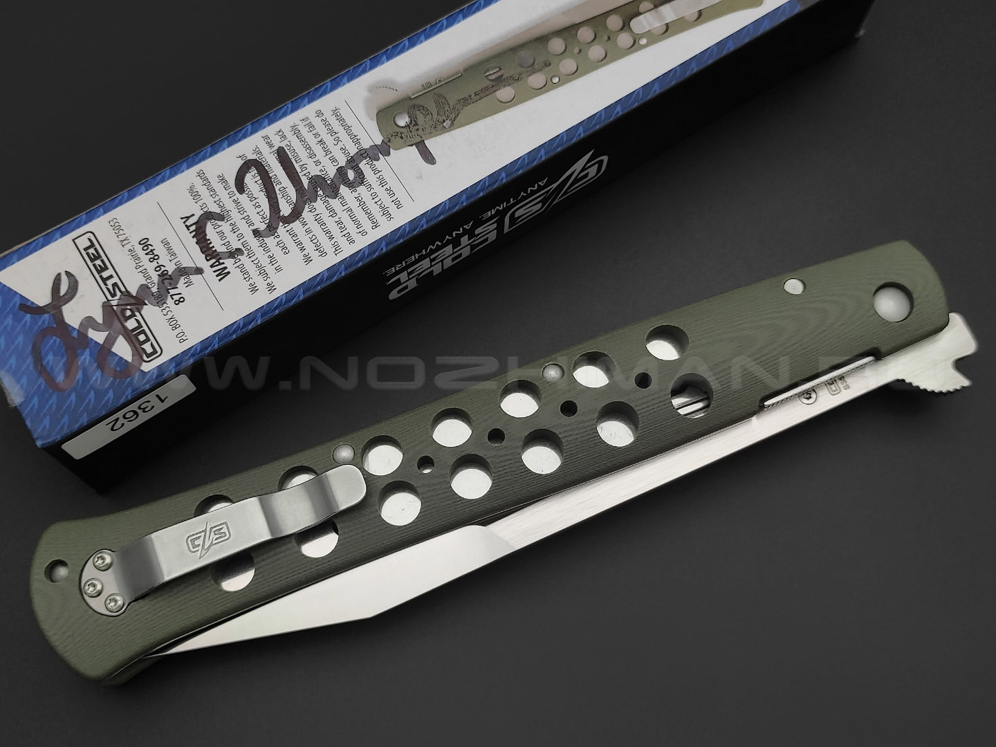Нож Cold Steel Ti-Lite 6" Lynn Thompson Signature 26C6AA сталь CPM S35VN, рукоять G10 OD green