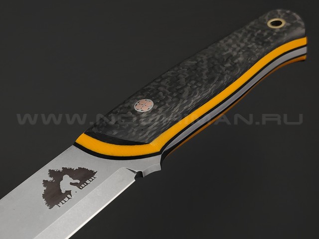 7 ножей нож Йети сталь PGK stonewash, рукоять Carbon fiber, G10 yellow