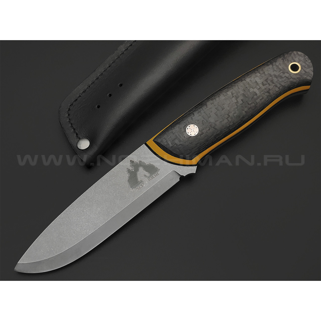 7 ножей нож Йети сталь PGK стоунвош, рукоять Carbon fiber, G10 yellow