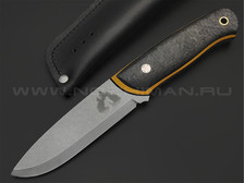 7 ножей нож Йети сталь PGK stonewash, рукоять Carbon fiber, G10 yellow