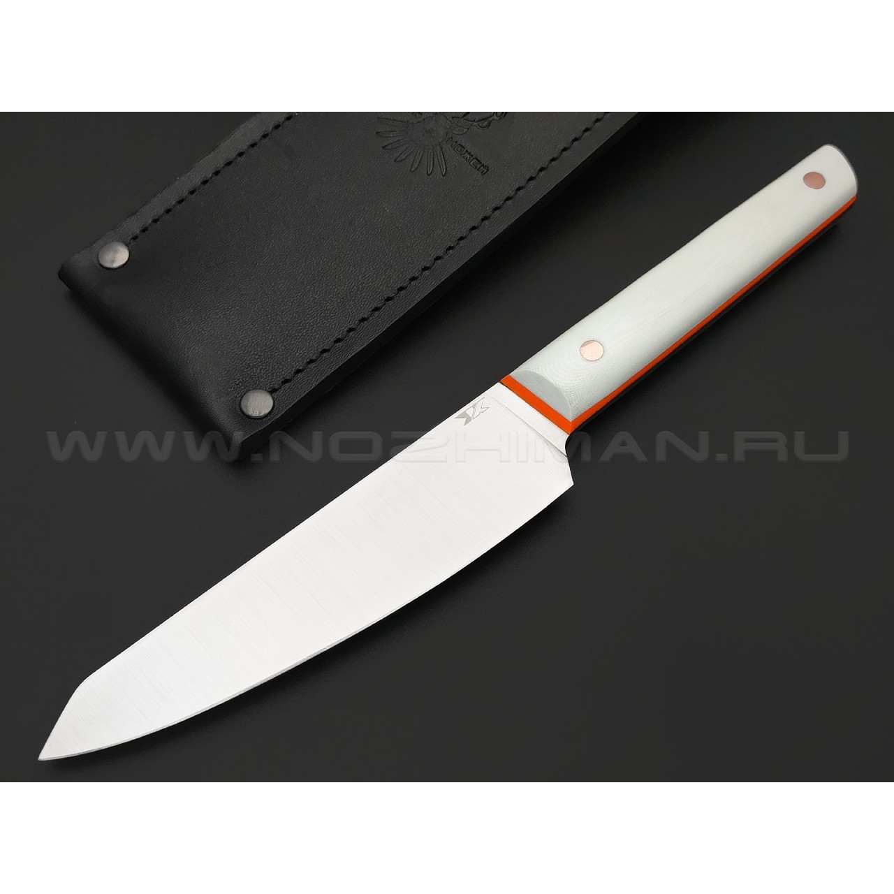 7 ножей нож Шеф сталь VG-10 satin, рукоять G10 white & orange