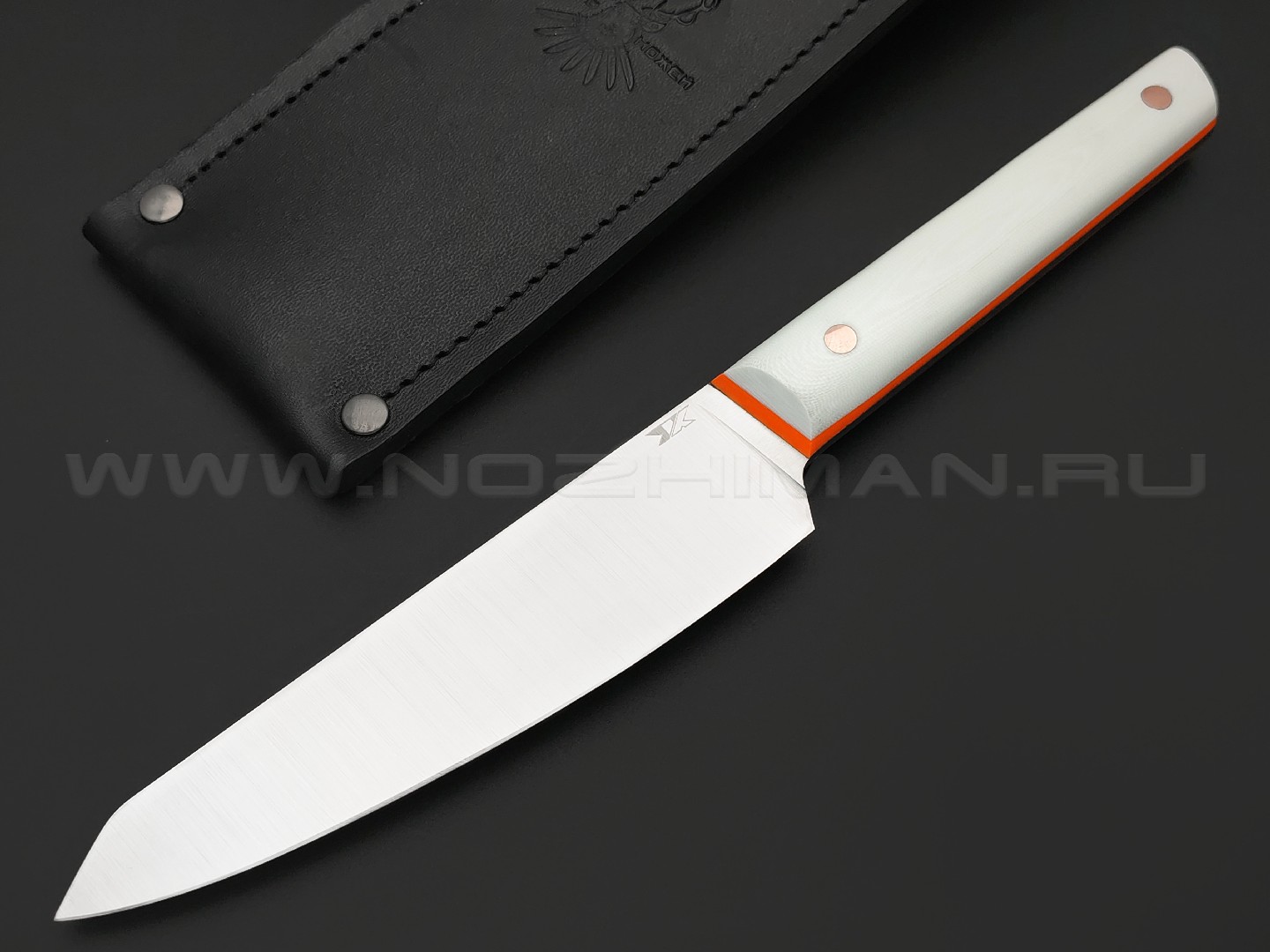 7 ножей нож Шеф сталь VG-10 satin, рукоять G10 white & orange