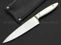 7 ножей нож Су-шеф сталь N690 satin, рукоять G10 white & green