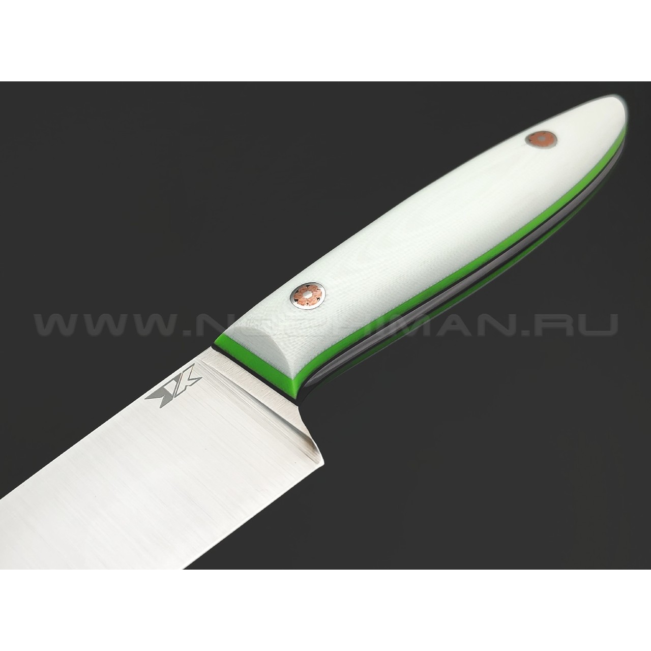 7 ножей нож Су-шеф сталь N690 satin, рукоять G10 white & green
