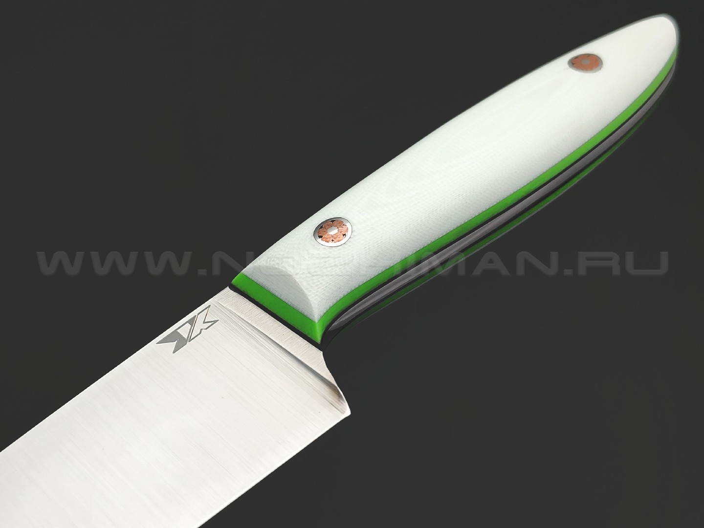 7 ножей нож Су-шеф сталь N690 satin, рукоять G10 white & green