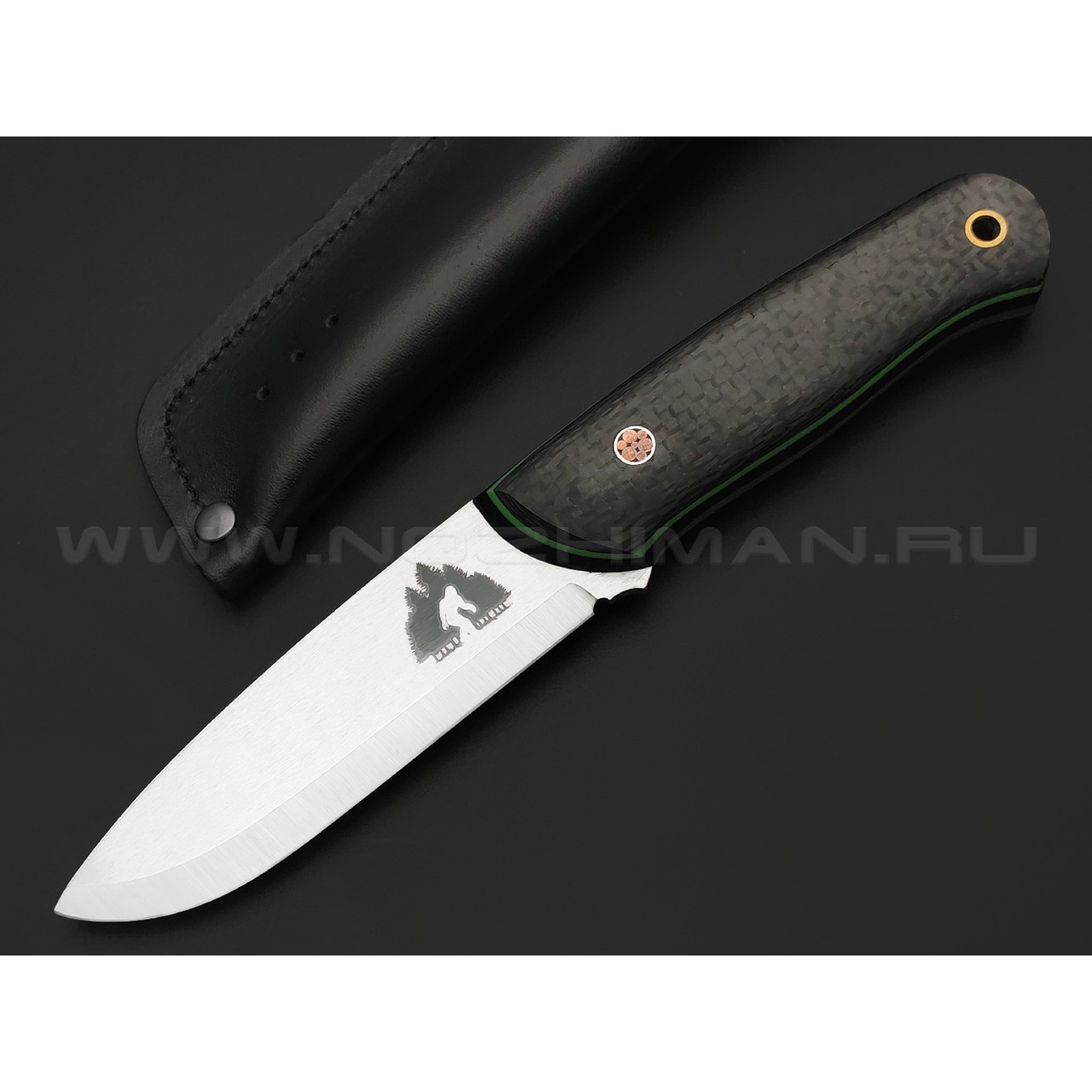 7 ножей нож Йети сталь N690 satin, рукоять Carbon fiber, G10 black & green