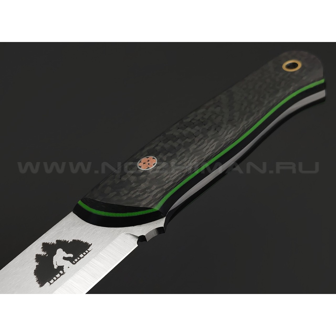 7 ножей нож Йети сталь N690 satin, рукоять Carbon fiber, G10 black & green