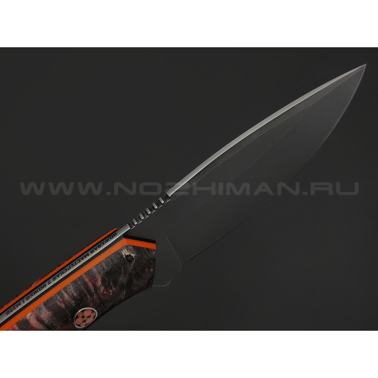 7 ножей нож Пиранья сталь M390 стоунвош, рукоять Стаб. кап клена, G10 black & orange
