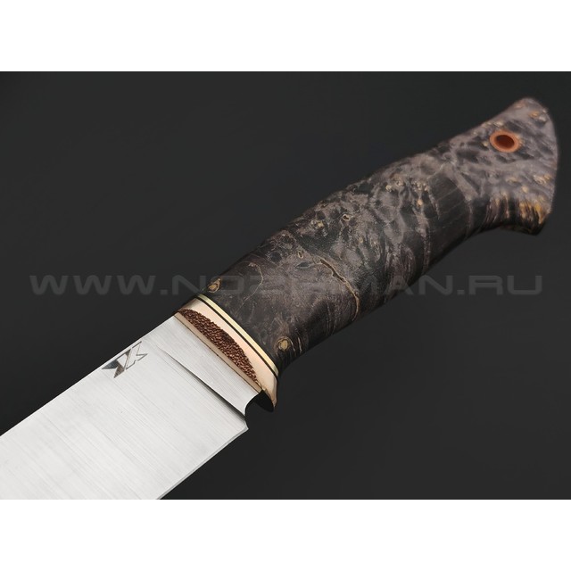 7 ножей нож Анфель сталь K340 satin, рукоять Стаб. кап клена коричневый, бронза