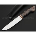 7 ножей нож Анфель сталь K340 satin, рукоять Стаб. кап клена коричневый, бронза 7 ножей нож Анфель сталь K340 satin, рукоять Стаб. кап клена коричневый, бронза
