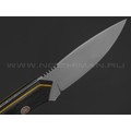 7 ножей нож Пиранья сталь N690 сатин, рукоять Карбон, G10 чёрный с жёлтым