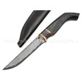 Кузница Васильева нож НЛВ151 ламинат Vanadis 8, рукоять Carbon fiber, мокумэ-ганэ, бронза