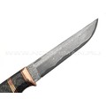 Кузница Васильева нож НЛВ151 ламинат Vanadis 8, рукоять Carbon fiber, мокумэ-ганэ, бронза