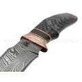 Кузница Васильева нож НЛВ154 ламинат CPM Rex 121, рукоять Carbon fiber, мокумэ-ганэ, бронза