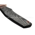Кузница Васильева нож НЛВ154 ламинат CPM Rex 121, рукоять Carbon fiber, мокумэ-ганэ, бронза