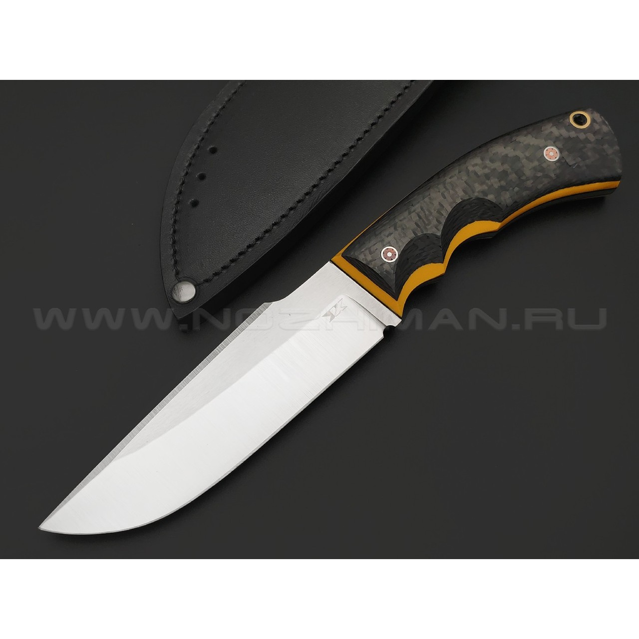 7 ножей нож Беркут сталь K340 satin, рукоять Carbon fiber, G10 yellow