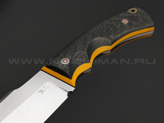 7 ножей нож Беркут сталь K340 satin, рукоять Carbon fiber, G10 yellow