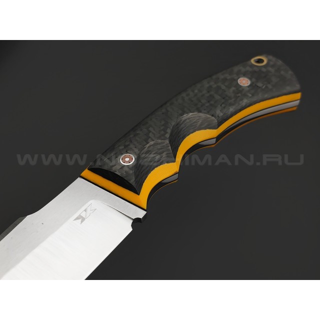 7 ножей нож Беркут сталь K340 satin, рукоять Carbon fiber, G10 yellow