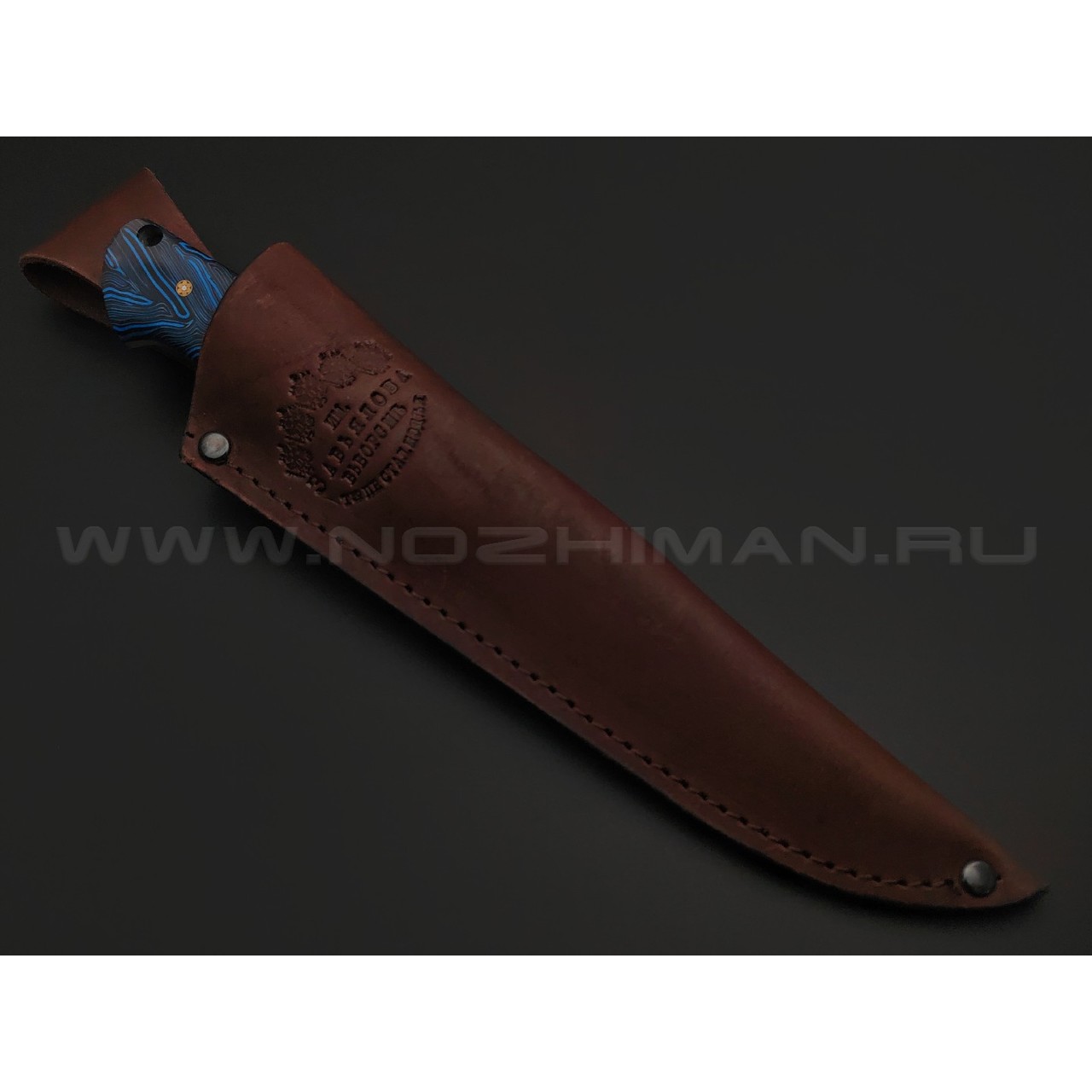 Товарищество Завьялова нож Бригадир сканди, сталь M390, рукоять G10 chaotic black & blue