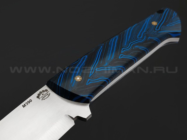 Товарищество Завьялова нож Бригадир сканди, сталь M390, рукоять G10 chaotic black & blue