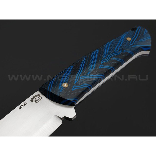 Товарищество Завьялова нож Бригадир сканди, сталь M390, рукоять G10 chaotic black & blue