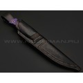 Кузница Васильева нож НЛВ149 ламинат M390, рукоять Alutex purple twill, зуб мамонта, мокумэ-ганэ, бронза Кузница Васильева нож НЛВ149 ламинат M390, рукоять Alutex purple twill, зуб мамонта, мокумэ-ганэ, бронза