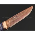 Кузница Васильева нож НЛВ149 ламинат M390, рукоять Alutex purple twill, зуб мамонта, мокумэ-ганэ, бронза Кузница Васильева нож НЛВ149 ламинат M390, рукоять Alutex purple twill, зуб мамонта, мокумэ-ганэ, бронза