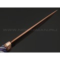 Кузница Васильева нож НЛВ149 ламинат M390, рукоять Alutex purple twill, зуб мамонта, мокумэ-ганэ, бронза Кузница Васильева нож НЛВ149 ламинат M390, рукоять Alutex purple twill, зуб мамонта, мокумэ-ганэ, бронза