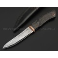 Кузница Васильева нож НЛВ148 ламинат CPM S125V, рукоять Carbon fiber, мокумэ-ганэ, бронза Кузница Васильева нож НЛВ148 ламинат CPM S125V, рукоять Carbon fiber, мокумэ-ганэ, бронза
