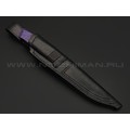 Кузница Васильева нож НЛВ153 ламинат CPM S90V, рукоять Alutex purple twill, мокумэ-ганэ, бронза Кузница Васильева нож НЛВ153 ламинат CPM S90V, рукоять Alutex purple twill, мокумэ-ганэ, бронза