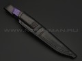 Кузница Васильева нож НЛВ153 ламинат CPM S90V, рукоять Alutex purple twill, мокумэ-ганэ, бронза
