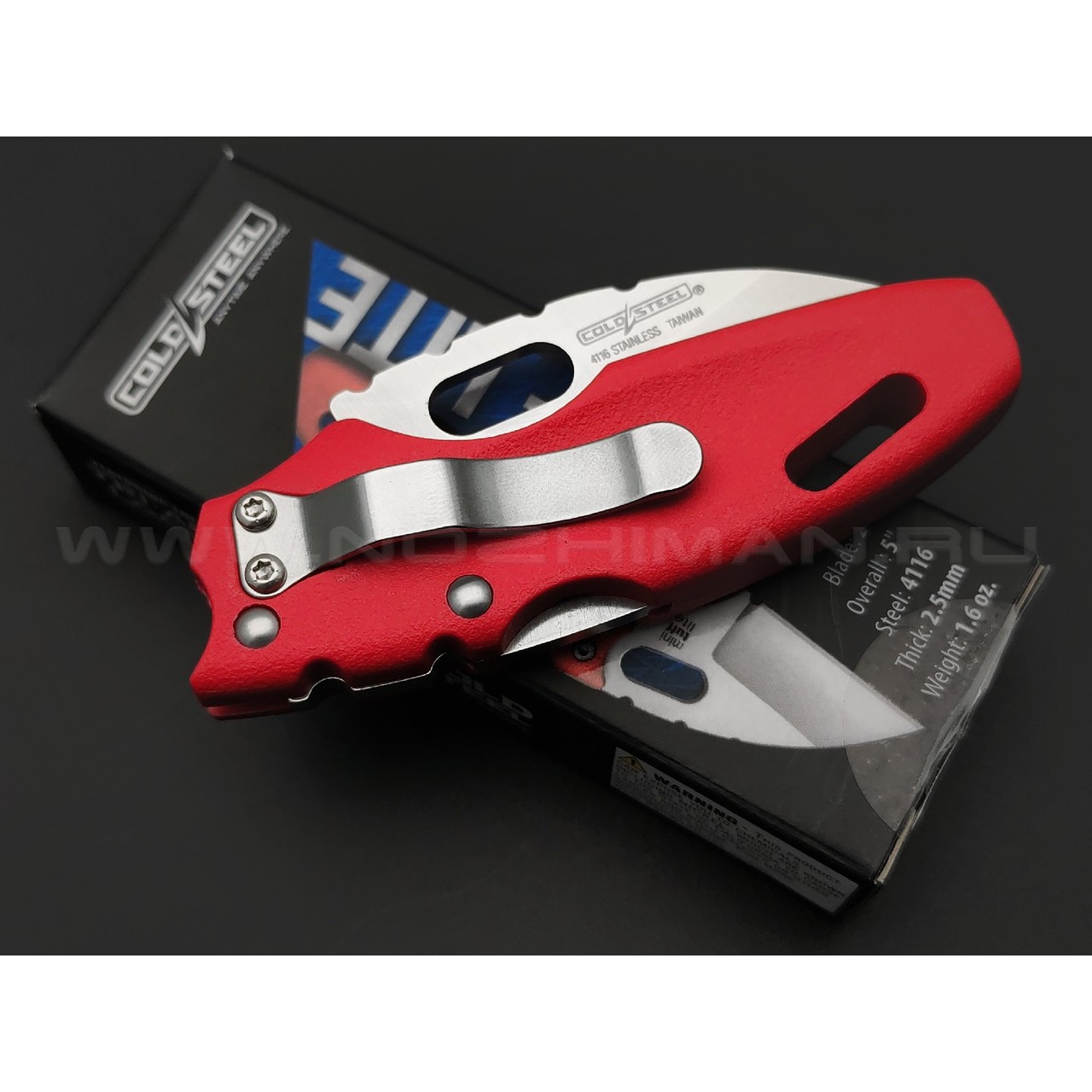 Нож Cold Steel Mini Tuff Lite Plain Red 20MTR сталь 4034SS, рукоять Griv-Ex