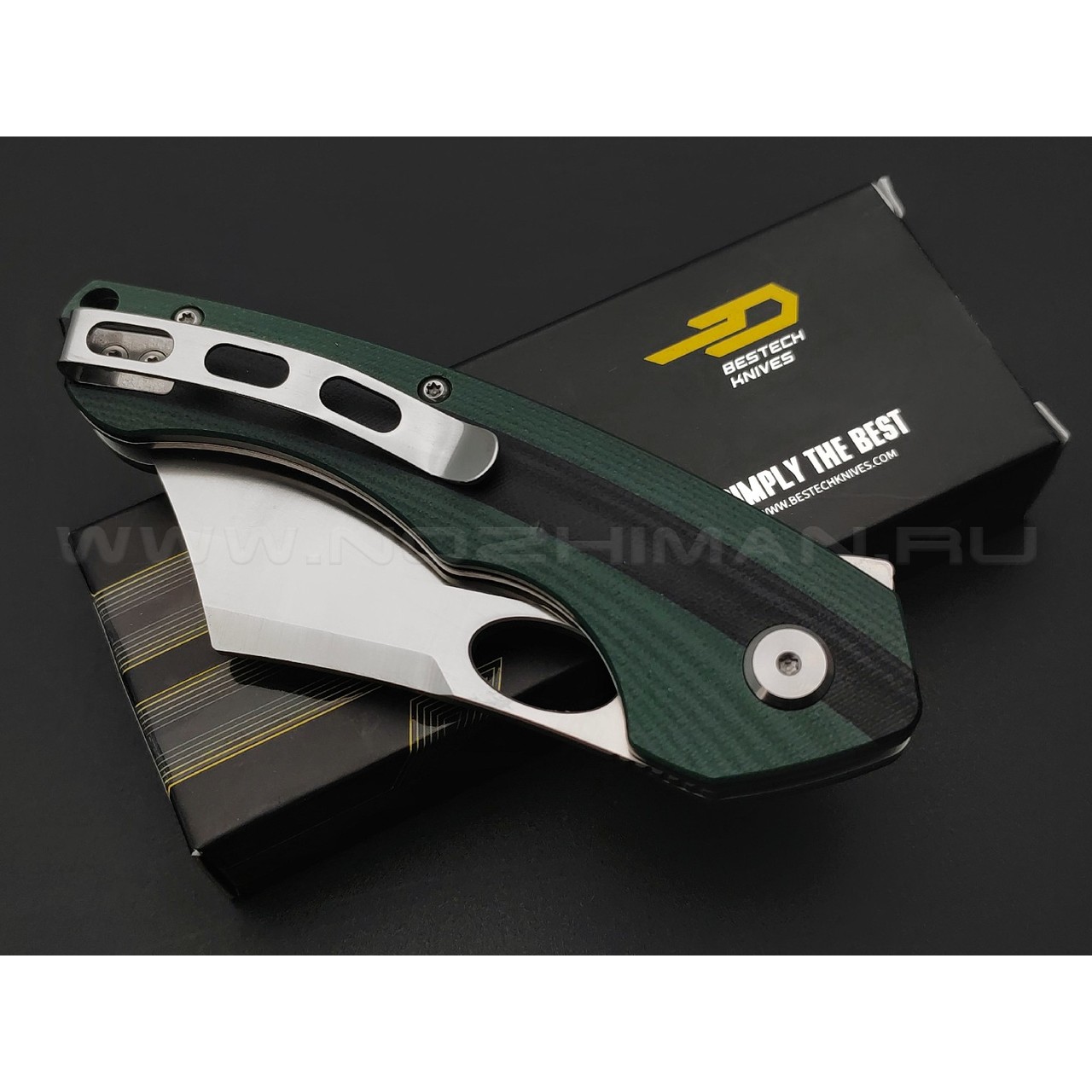 Нож Bestech Skirmish BG44A сталь D2, рукоять G10 black & green