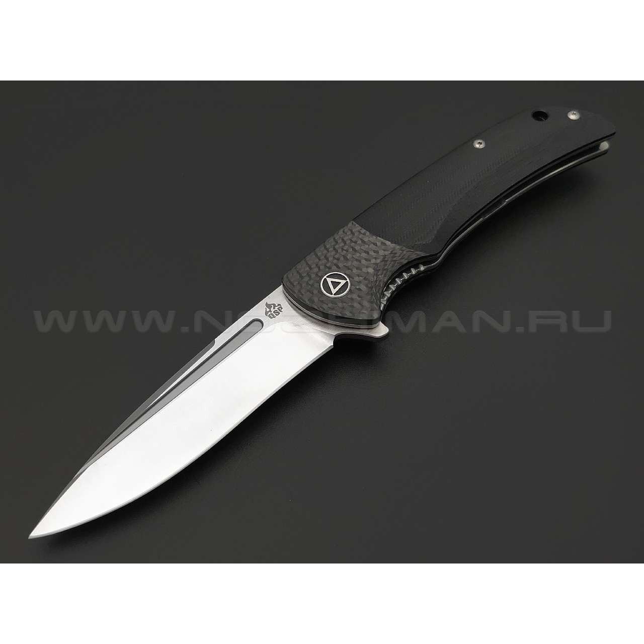 Нож QSP Harpyie QS129-B сталь S35VN, рукоять Carbon fiber, G10 black