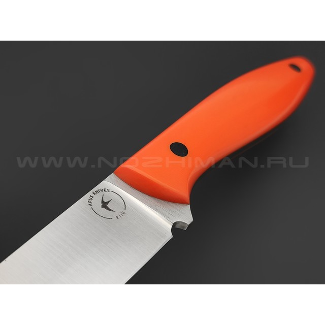Апус нож Паринг XL сталь K110 сатин, рукоять G10 оранжевая, карбон