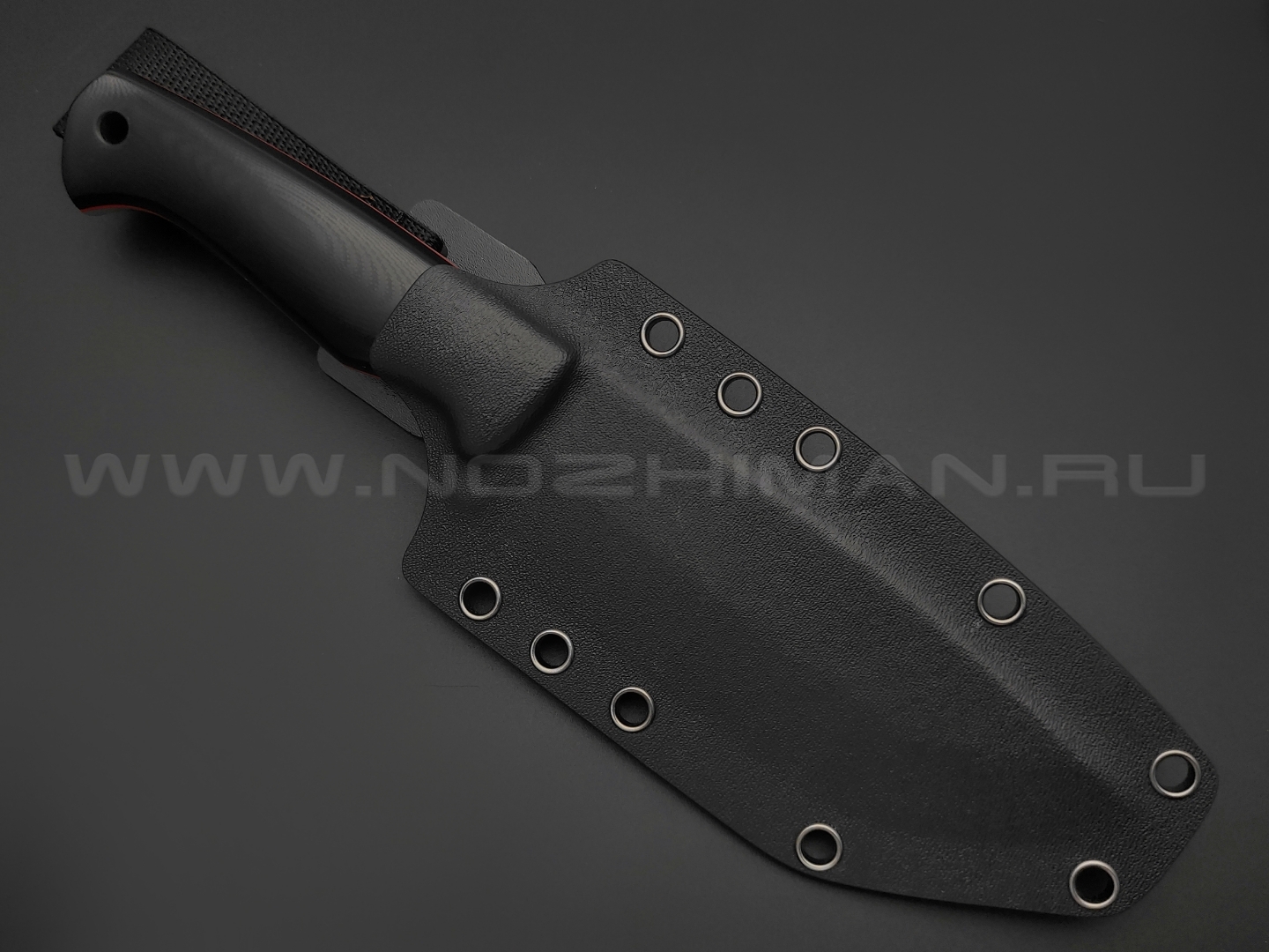 Apus Knives нож Ringo сталь N690 satin, рукоять G10 black & red, карбон