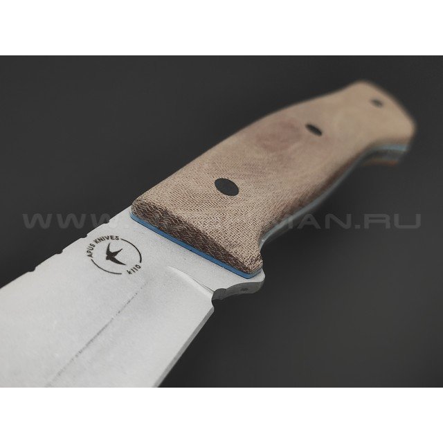 Апус нож Страйдер сталь K110 стоунвош, рукоять Микарта, G10 синий, карбон