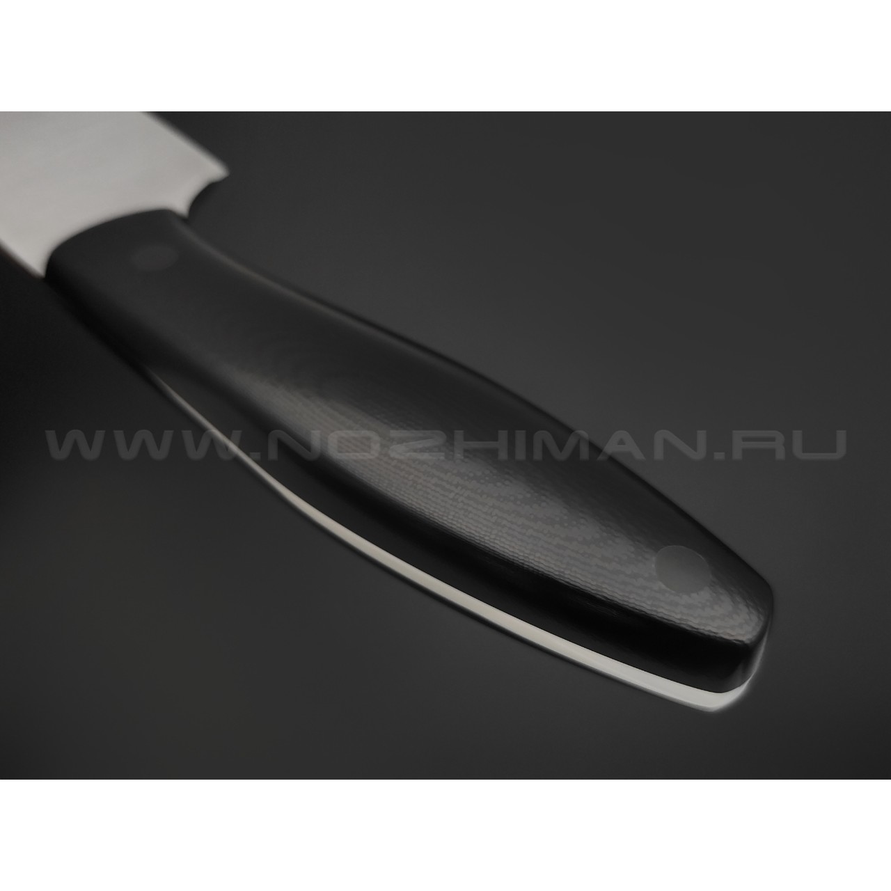 Апус нож Шеф сталь N690, рукоять G10 чёрный, карбон