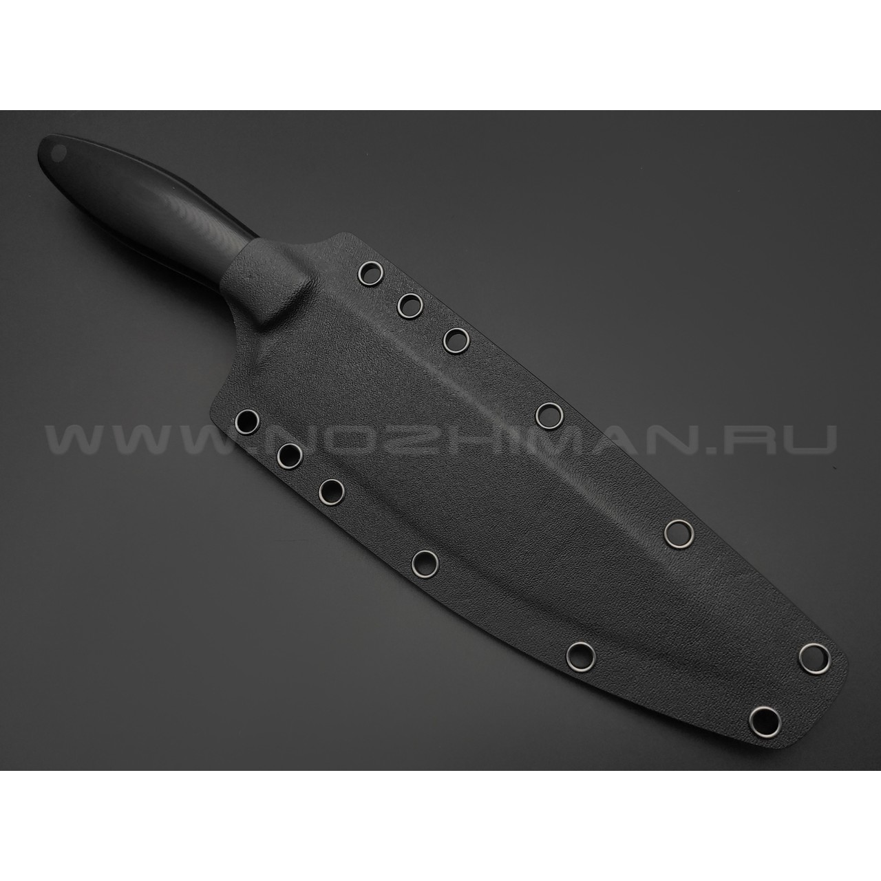 Апус нож Шеф сталь N690, рукоять G10 чёрный, карбон