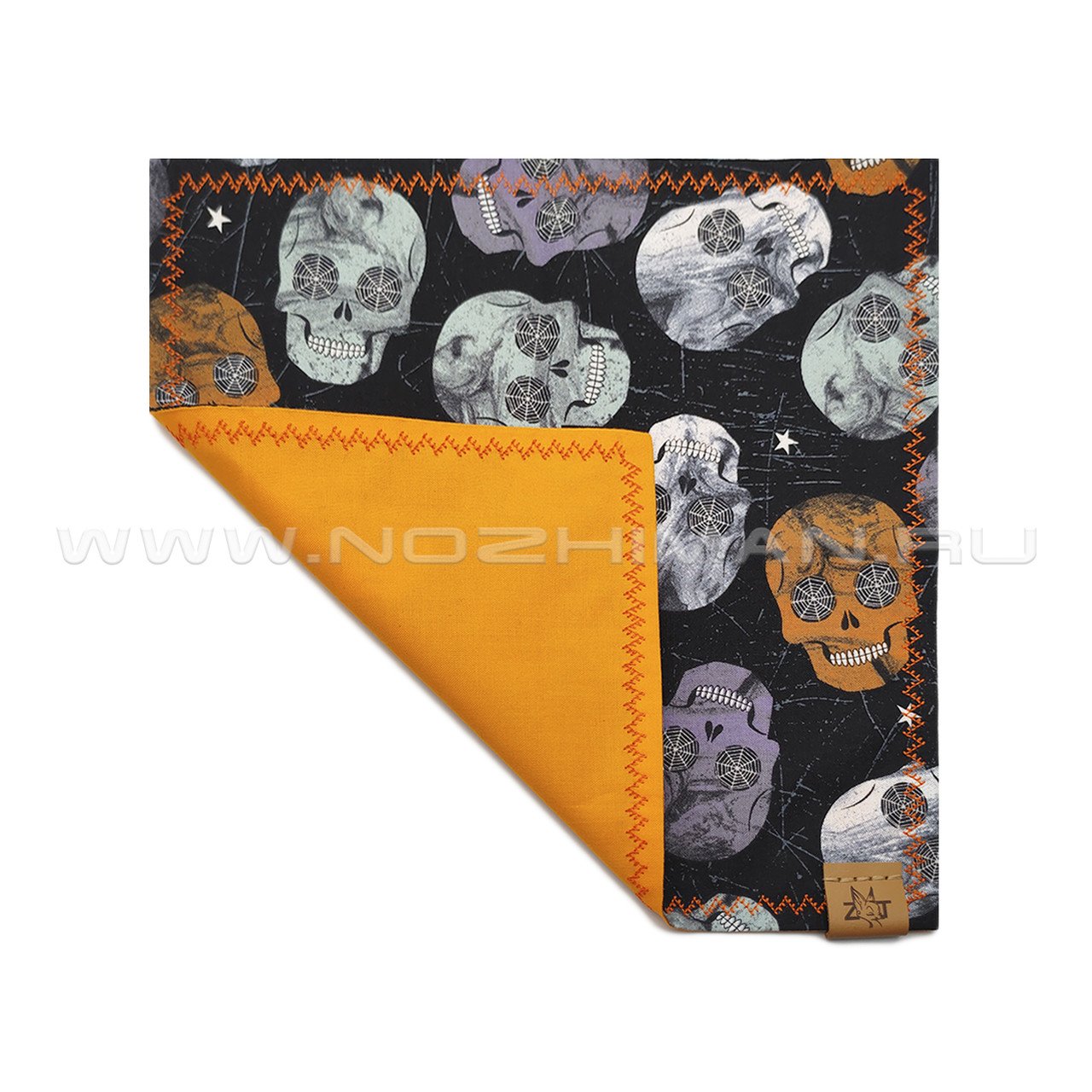 ZT Hanks платок хэнк "Черепа с паутинками" 25х25 см
