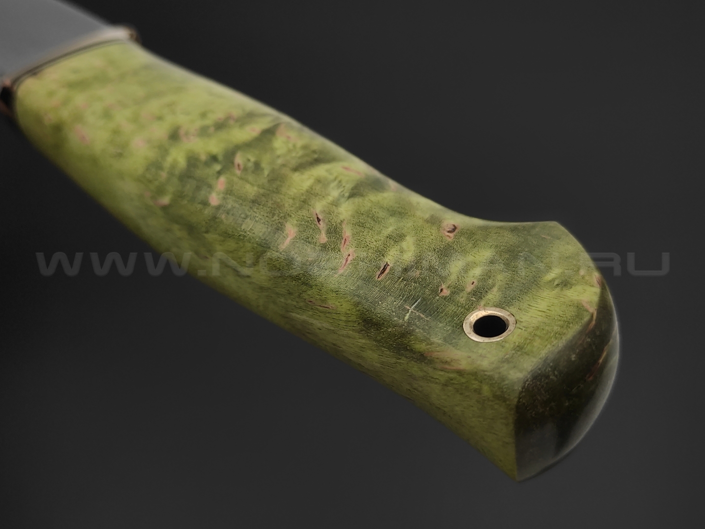 Товарищество Завьялова нож Ладья-2 сталь 9ХС, рукоять Стабилизированное дерево зеленое, латунь