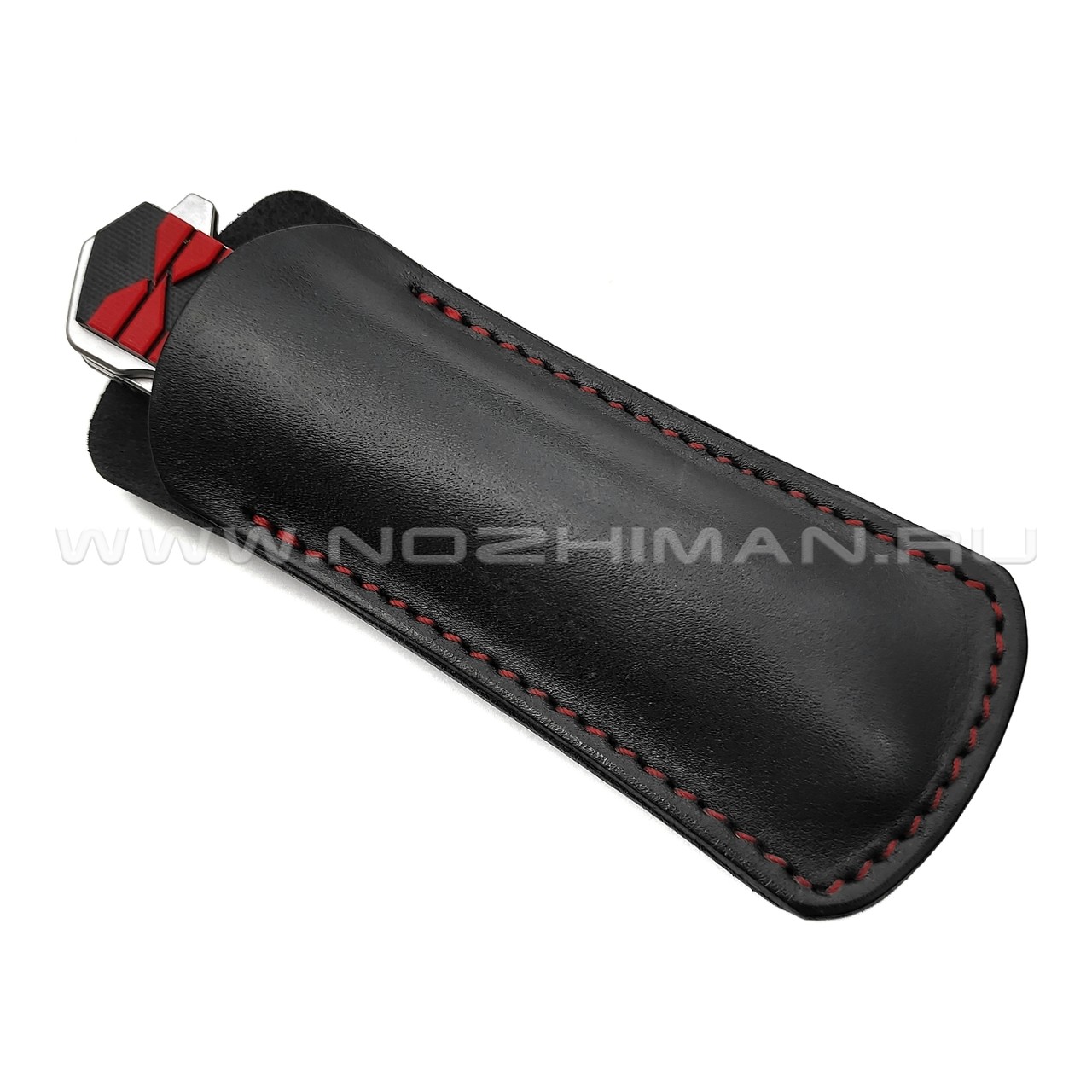 Mr.Blade складной нож Hokku сталь D2 sw, рукоять G10 black & red, кожаный чехол
