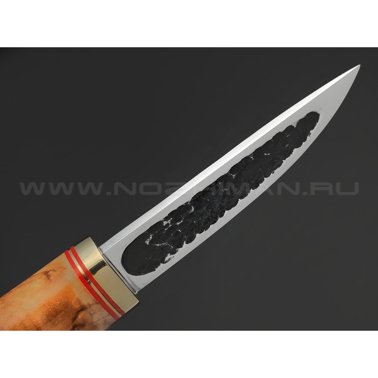 Товарищество Завьялова нож Якут Шейный, сталь K340, рукоять Карельская береза, латунь