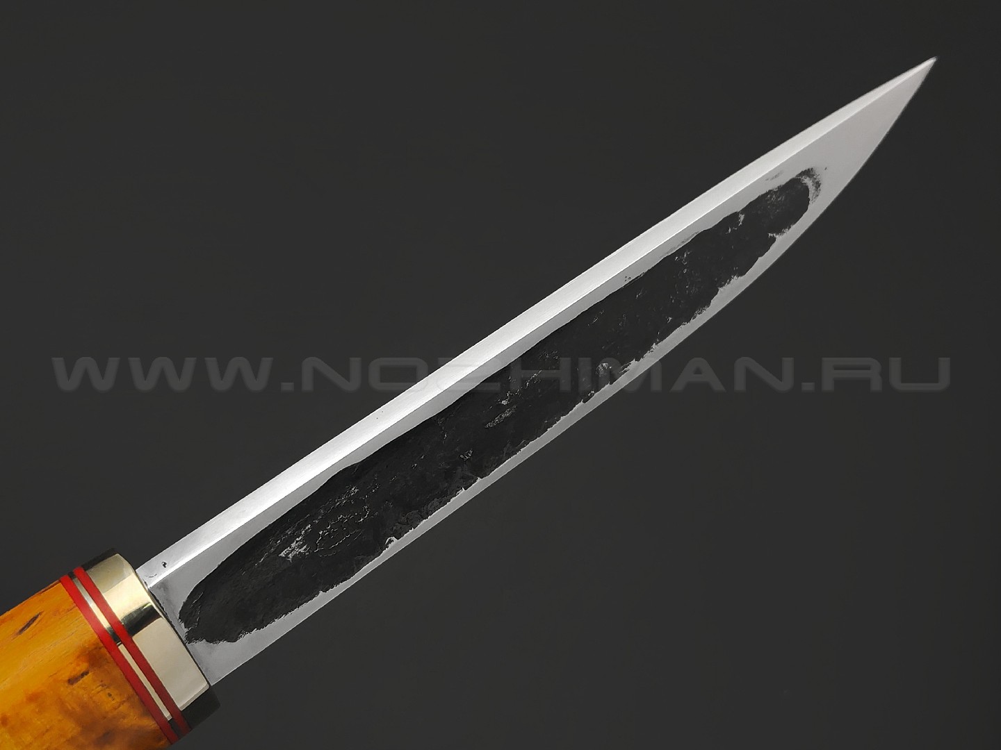 Товарищество Завьялова нож Якут-Б сталь K340, рукоять Карельская береза желтая, латунь