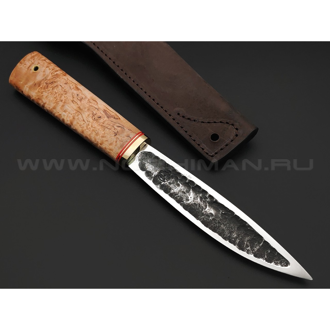 Товарищество Завьялова нож Якут-Б сталь K340, рукоять Карельская береза, латунь