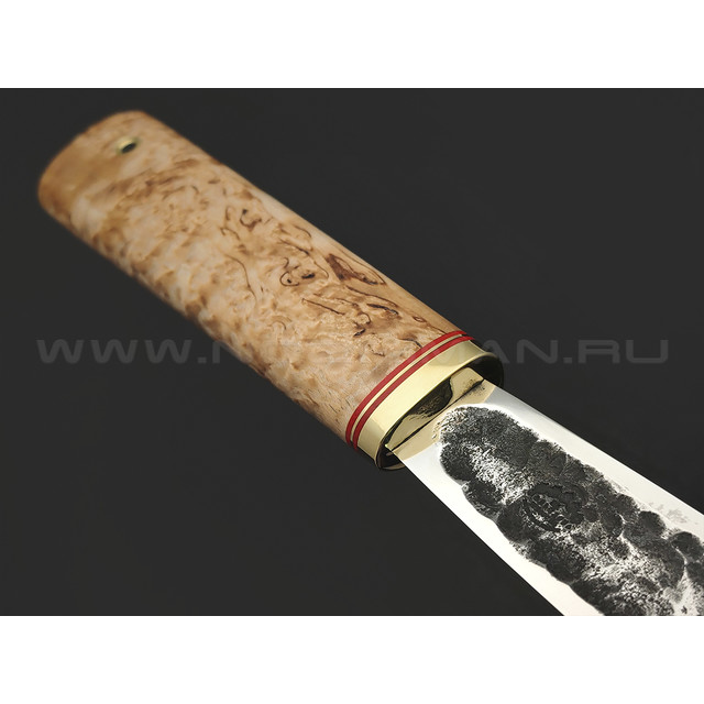 Товарищество Завьялова нож Якут-Б сталь K340, рукоять Карельская береза, латунь
