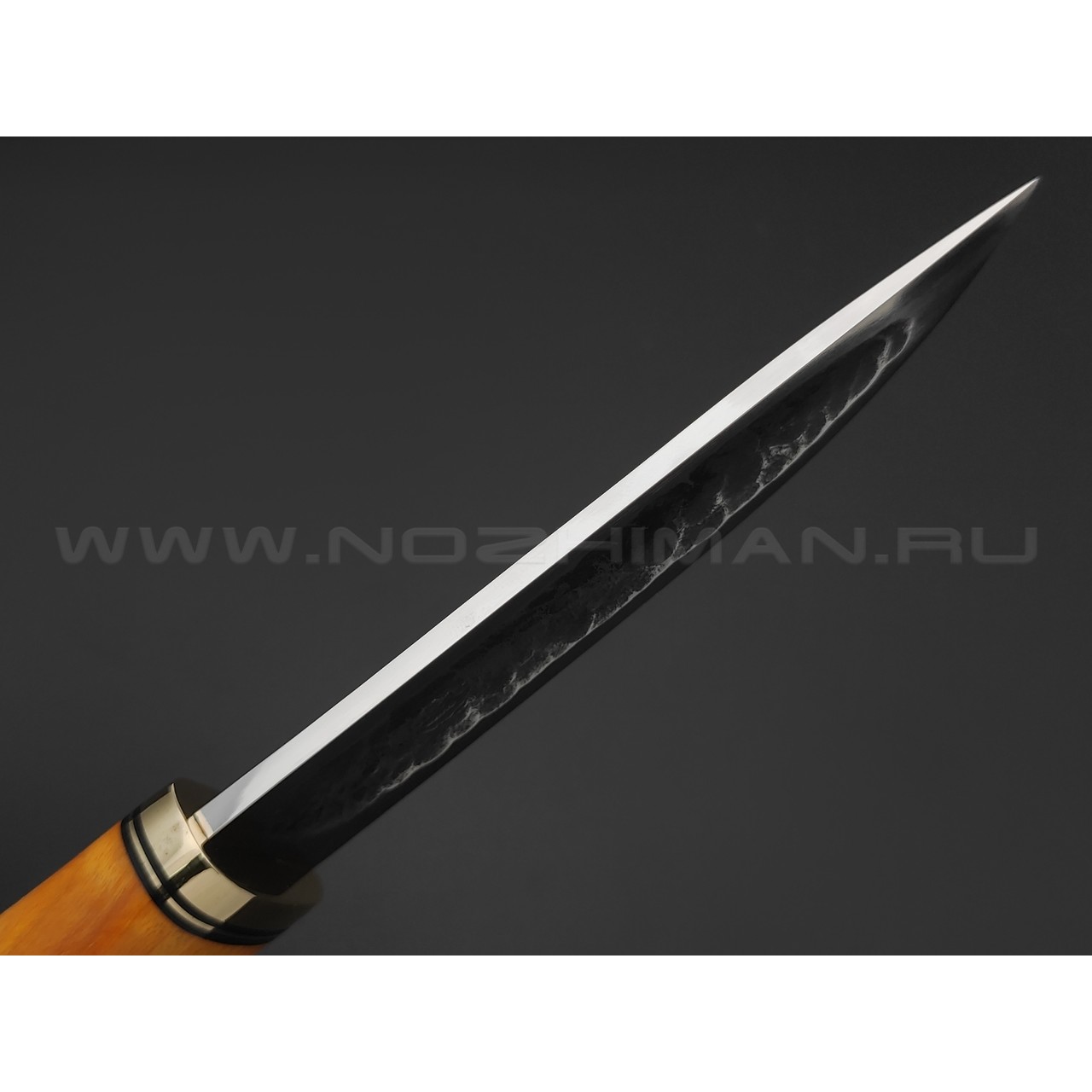 Товарищество Завьялова нож Якут-М сталь K340, рукоять Карельская береза желтая, латунь