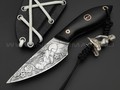 Волчий Век нож МасичЬка Custom Shibari Edition сталь M390 WA Худ.травление, рукоять G10 black, мозаичный пины
