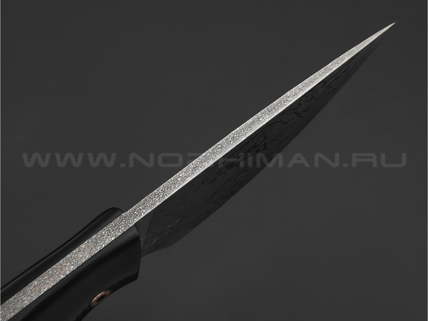 Волчий Век нож МасичЬка Custom Shibari Edition сталь M390 WA Худ.травление, рукоять G10 black, мозаичный пины