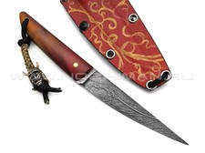 Волчий Век нож Сакура Custom сталь PGK WA худ.травление, рукоять Стаб. карельская береза, G10, латунь